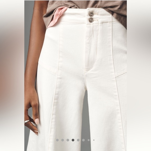 Anthropologie NWT Pilcro Corset Mid-Rise A-Line Wide-Leg Jeans size 26. - Picture 5 of 16